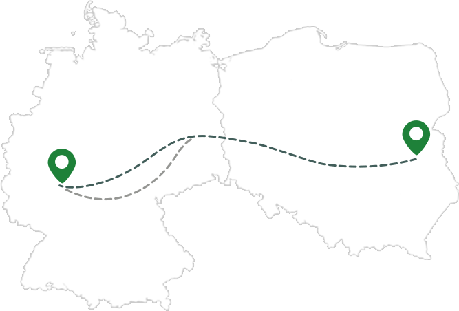 Mapa połączeń Polska Niemcy